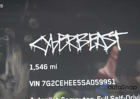 2025 Tesla Cybertruck Cyberbeast из США, поврежденный, VIN 7G2CEHEE5SA059951